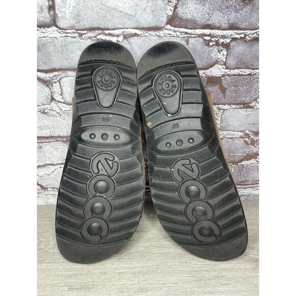 Ecco Cosmo Brown Leather Adjustable Comfort Cork Sandals Men’s Sz 46EU/12.5M US - Picture 13 of 16